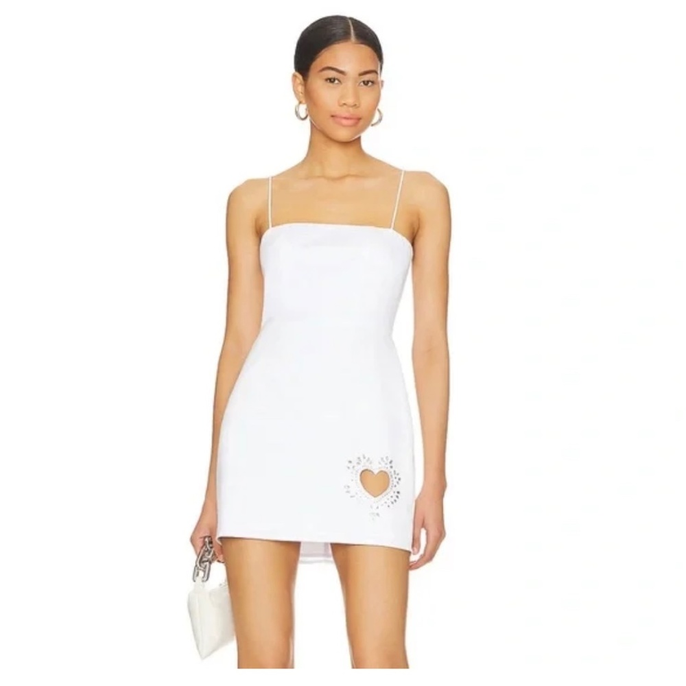Superdown Cait Heart Cut Out Dress in White XL As Seen on Revolve